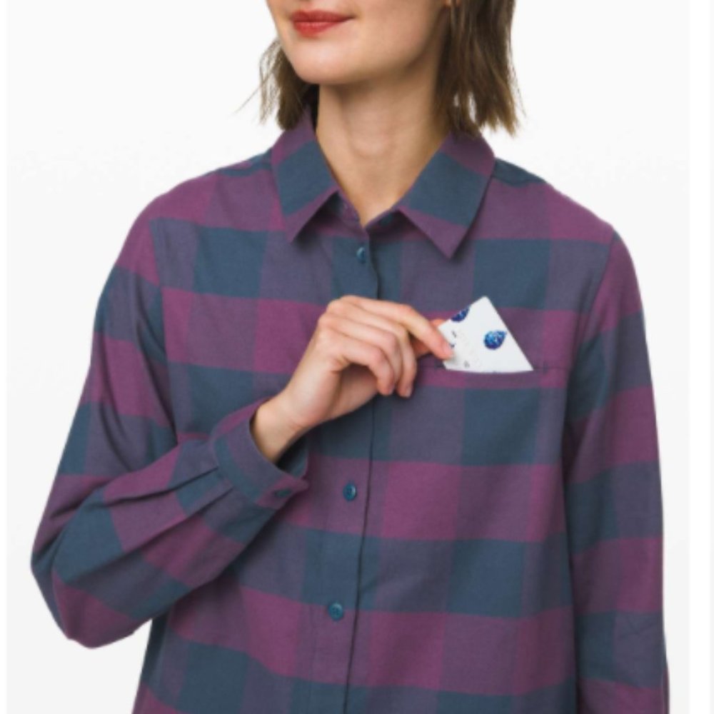 Lululemon | Full Day Ahead Shirt: Grape Flannel - Picture 4 of 9